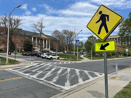 A crosswalk on NIH’s Bethesda campus