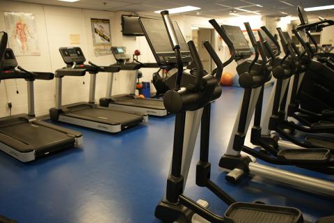 Cardio equipment in a gym