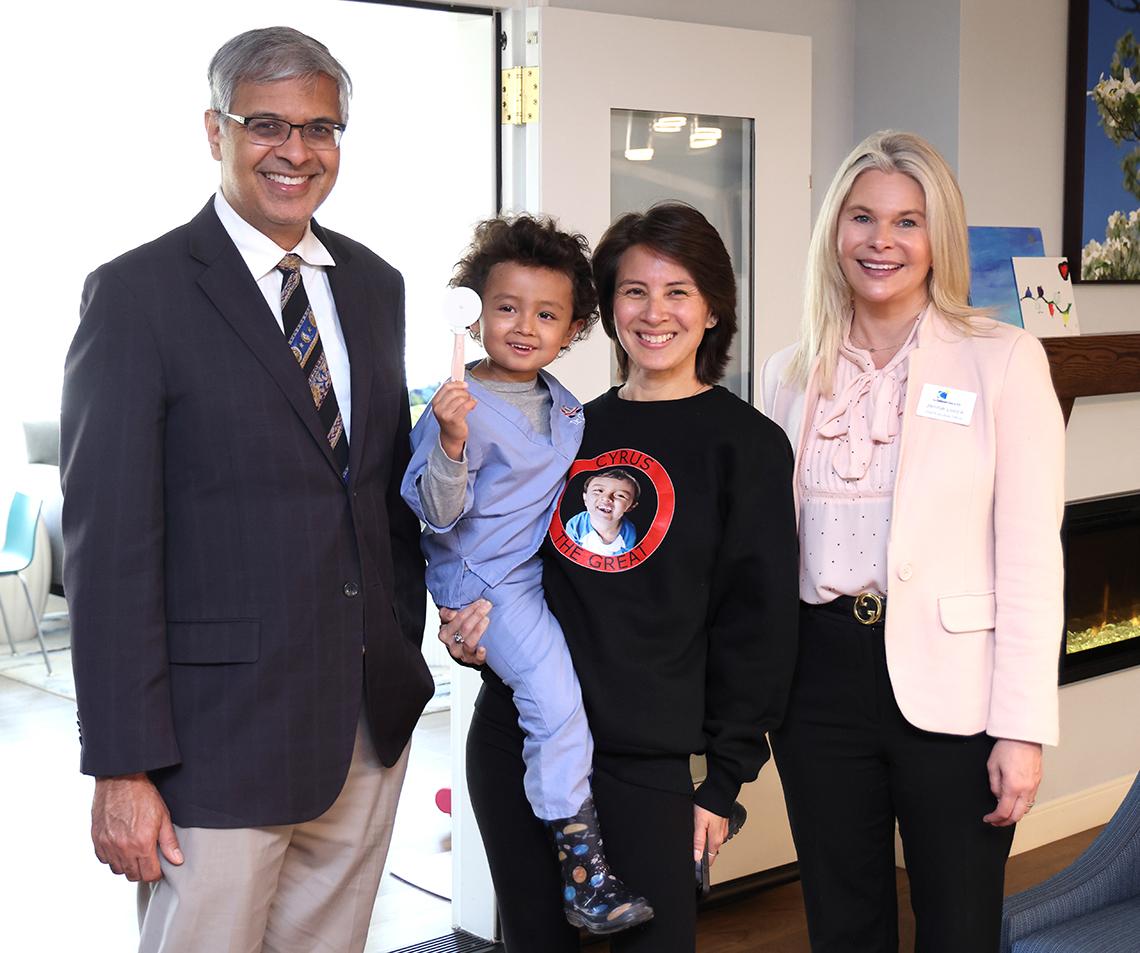 Bhattacharya joins Jennie Lucca and patient at Children's Inn