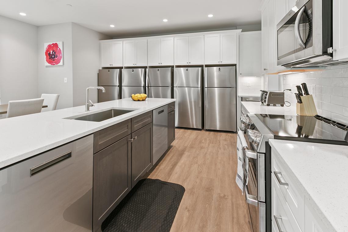 A view of the kitchen